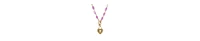 2028 Purple Bead Filigree Heart Pendant Necklace