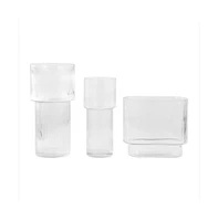 Ceva, Fluted Glass Vase Set 3