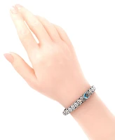 Devata Citrine & Bali Filigree Cuff Bracelet in Sterling Silver and 18K Gold Accents