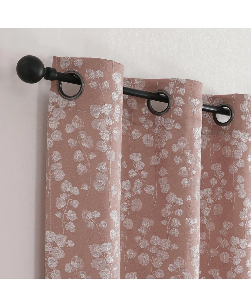 Kate Aurora 2 Piece Pastel Florinda Floral Grommet Top Window Curtain Panels