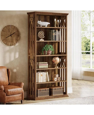 Tribesigns 6-Tier Bookshelf, 75-Inch Tall Bookcase, Large Bookshelves and Bookcases Freestanding Display Shelves, Wood Book Shelf for Living Room, Hom