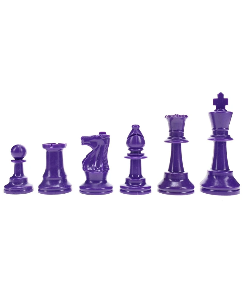 We Games Color Bright Plastic Staunton Tournament Chess Pieces with 3.75 in. King - Half Chess Set of Chess Pieces Only