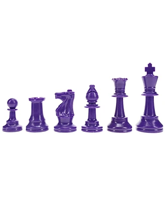 We Games Color Bright Plastic Staunton Tournament Chess Pieces with 3.75 in. King - Half Chess Set of Chess Pieces Only