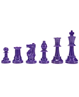We Games Color Bright Plastic Staunton Tournament Chess Pieces with 3.75 in. King - Half Chess Set of Chess Pieces Only