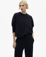 Mango Women's Stitching Detail Crew Neck Sweatshirt