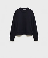 Mango Women's Stitching Detail Crew Neck Sweatshirt