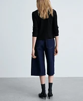Mango Women's V-Neck Knitted Cardigan Sweater