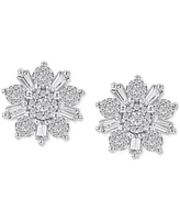 Diamond Flower Earrings (3/4 ct. t.w) in 14k White Gold