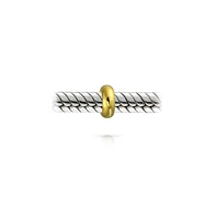 Bling Jewelry Basic Yellow 14K Gold Plated Sterling Silver Clasp Spacer Charm Bracelets