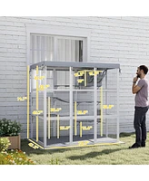 PawHut Outdoor Catio Cat Enclosure for 2-4 Large Cats, 71" Length