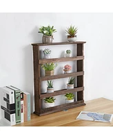 Unho 4 Tier Wall Mounted Floating Shelves: Kitchen Spices Plants Storage Display Shelf