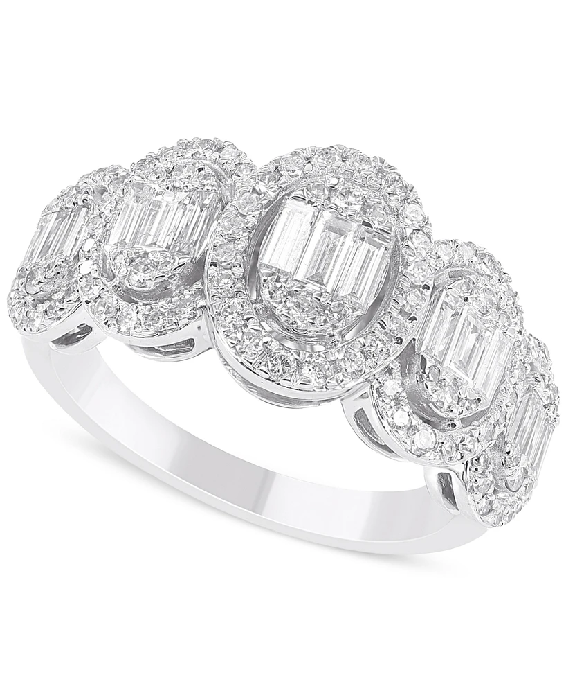 Diamond Cluster Statement Ring (3/4 ct. t.w.) in 14k White Gold