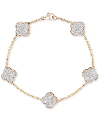 Men's Diamond Clover Flex Bracelet (1-1/4 ct t.w.) in 10k Gold