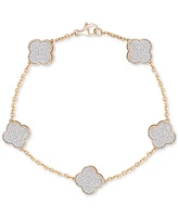 Men's Diamond Clover Flex Bracelet (1-1/4 ct t.w.) in 10k Gold