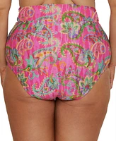 Becca Etc Plus Polynesia Wide-Band Roll High-Waist Bikini Bottoms