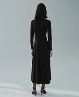 Mango Women's Long Flared Knit Dress