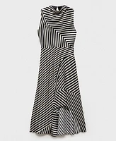 Mango Women's Striped Asymmetrical Dress