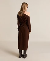 Mango Women's Gathered Details Asymmetrical Dress