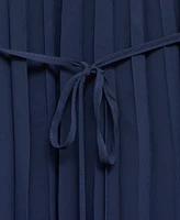 Mango Women's Bow Belt Pleated Dress
