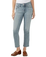 Silver Jeans Co. Women's Suki Mid-Rise Curvy-Fit Straight-Leg Cropped Denim