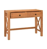 Desk with 2 Drawers 39.4"x15.7"x29.5" Teak Wood