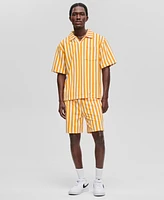 Mode of One Men's Johnny Collar Striped Terry Shirt, Exclusively at Macy's