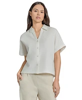 Jones New York Women's Linen-Blend Drop-Shoulder Shirt