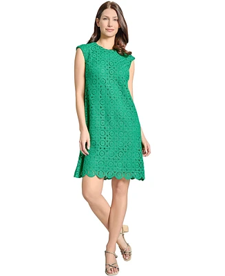 Jones New York Women's Medallion Lace Swing Dress