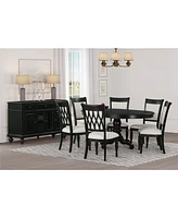 Daria 7-Pc. Dining Set (Round Table & 6 Upholstered Back Side Chairs), Created for Macy's