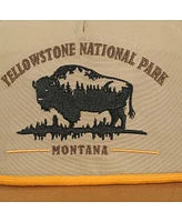 Generic Men's Yellowstone National Park 5-Panel Brown and Tan Unstructured Hat