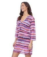 Riga V Neck Mesh Cover-Up Dress