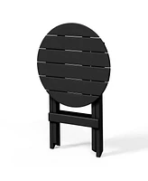 3-Piece Outdoor Hdpe Folding Patio Bistro Table and Chairs