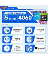 Hp Victus 15L Gaming Tower Desktop Intel Core i5 14400F 16GB Ram Nvidia GeForce Rtx 4060 512GB Ssd Storage Windows 11 Home - White