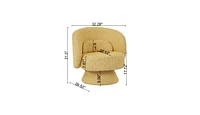 360 Degree Swivel Sherpa Accent Chair Modern Style Barrel Chair with Toss Pillows for home office, living room, bedroom