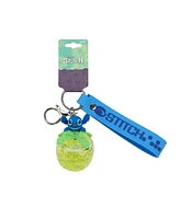 Disney Stich Liquid-Filled Pineapple 2.5" Keychain With Wristlet Strap