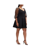 Plus Asher Spot Sleeve Dress
