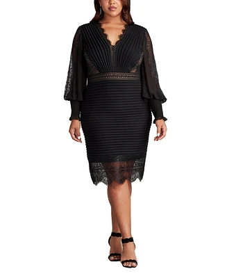 Tadashi Shoji Plus Size Sullivan Bishop Sleeve Dress