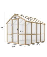Outsunny 6.6 x 8 ft. Polycarbonate house Wooden Walk-in house Kit