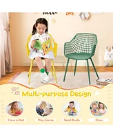 4 Pieces Kids Chairs with Curved Backrest and Ergonomic Armrests