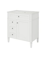 30" Modern Bathroom Vanity: Single Sink, 2 Drawers, Tip-out