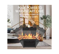 Portable Electric Fireplace Heater with 3D Led Flames, 1500W