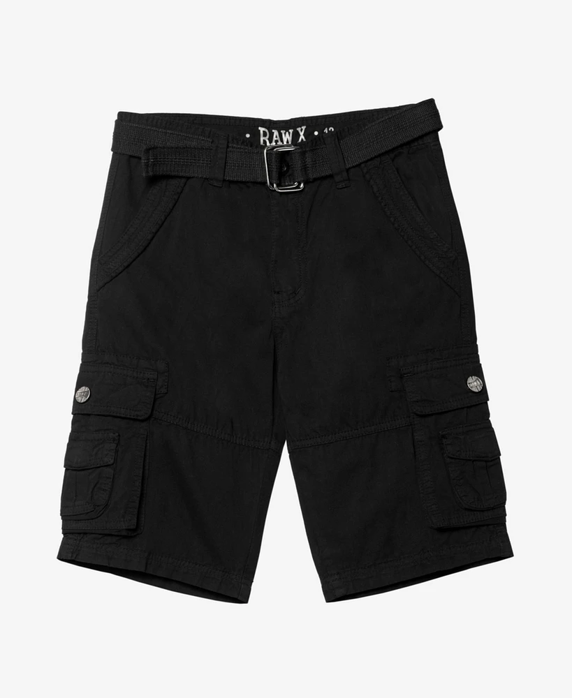 Boy's Belted Twill Cargo Shorts