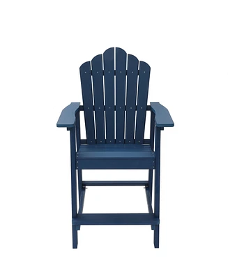 Tall Adirondack Chair Patio Chairs Barstools Outdoor Furniture Balcony for Backyard Garden Patio, Blue