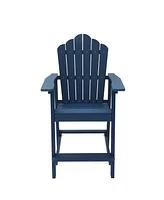 Tall Adirondack Chair Patio Chairs Barstools Outdoor Furniture Balcony for Backyard Garden Patio, Blue