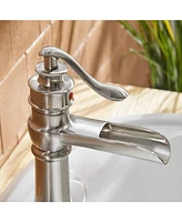 Waterfall Single Hole Single-Handle Low-Arc Bathroom Faucet