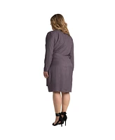 Plus Women's Wrap Style Blazer Dress