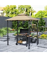 Outsunny 8' x 5' Grill Gazebo, 2-Tier Outdoor Bbq