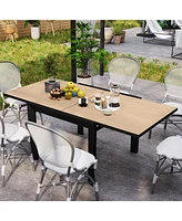 Outsunny 35.5"-71" Expandable Aluminum Outdoor Dining Table for 4-6 People