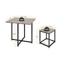 Yaheetech Industrial 5-Piece Dining Room Set with 1 Square Table, 4 Backless Stools