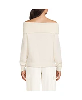 Lands' End Women's Eyelash Off Shoulder Sweater